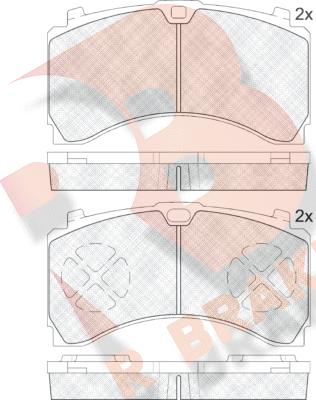 R Brake RB2123 - Bremžu uzliku kompl., Disku bremzes autodraugiem.lv