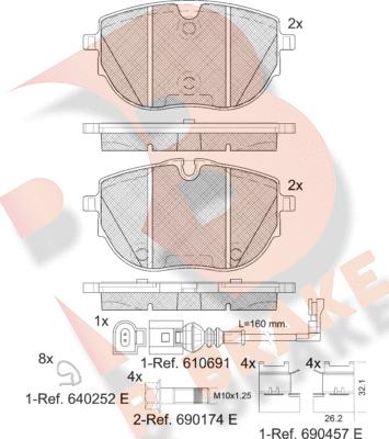 R Brake RB2399 - Bremžu uzliku kompl., Disku bremzes autodraugiem.lv