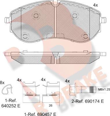 R Brake RB2395 - Bremžu uzliku kompl., Disku bremzes autodraugiem.lv