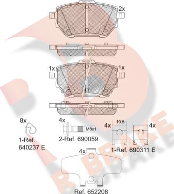 R Brake RB2398 - Bremžu uzliku kompl., Disku bremzes autodraugiem.lv