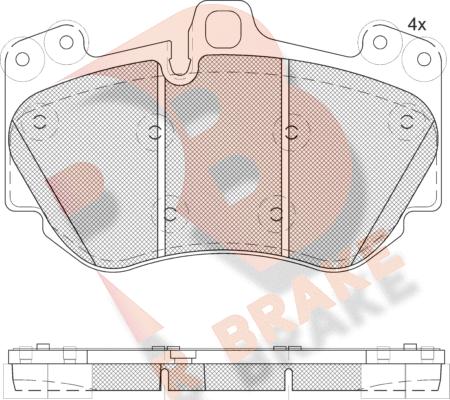 R Brake RB2349-208 - Bremžu uzliku kompl., Disku bremzes autodraugiem.lv