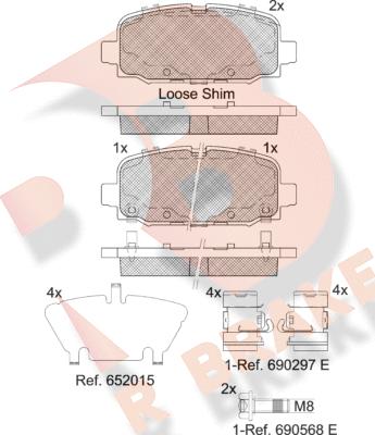 R Brake RB2345 - Bremžu uzliku kompl., Disku bremzes autodraugiem.lv