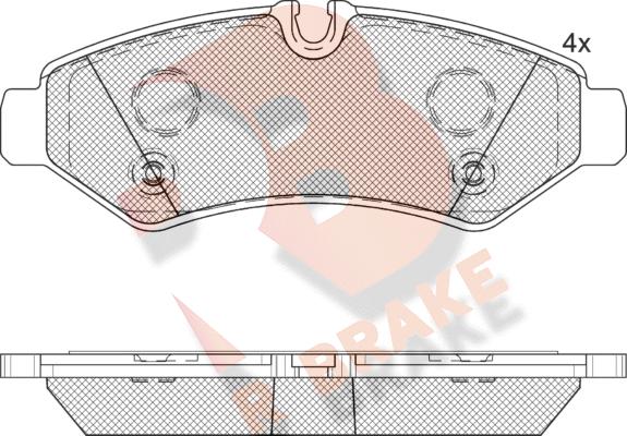 R Brake RB2350 - Bremžu uzliku kompl., Disku bremzes autodraugiem.lv