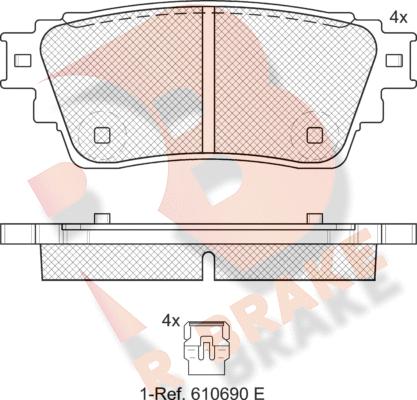 R Brake RB2357 - Bremžu uzliku kompl., Disku bremzes autodraugiem.lv