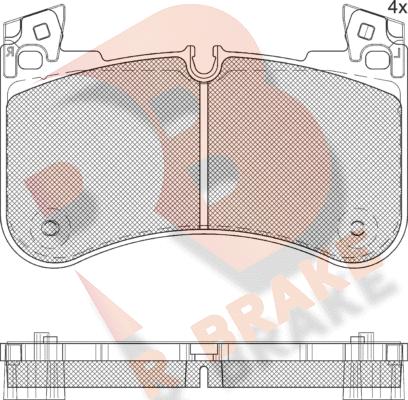 R Brake RB2366 - Bremžu uzliku kompl., Disku bremzes autodraugiem.lv