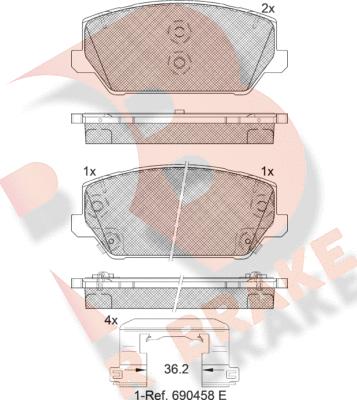 R Brake RB2306 - Bremžu uzliku kompl., Disku bremzes autodraugiem.lv