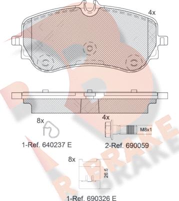 R Brake RB2301 - Bremžu uzliku kompl., Disku bremzes autodraugiem.lv