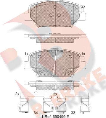 R Brake RB2317 - Bremžu uzliku kompl., Disku bremzes autodraugiem.lv