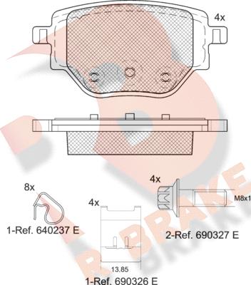 R Brake RB2384 - Bremžu uzliku kompl., Disku bremzes autodraugiem.lv