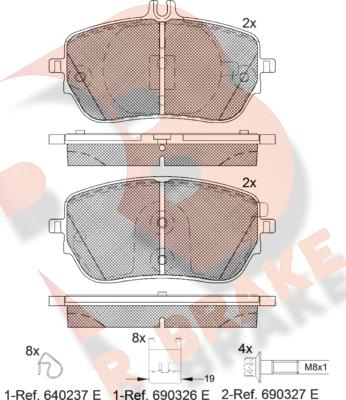 R Brake RB2337 - Bremžu uzliku kompl., Disku bremzes autodraugiem.lv