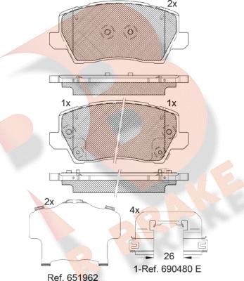 R Brake RB2325 - Bremžu uzliku kompl., Disku bremzes autodraugiem.lv