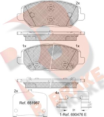 R Brake RB2320 - Bremžu uzliku kompl., Disku bremzes autodraugiem.lv