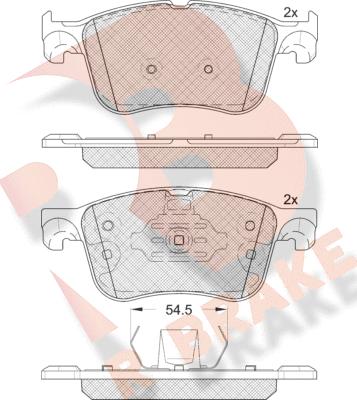 R Brake RB2321-204 - Bremžu uzliku kompl., Disku bremzes autodraugiem.lv