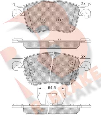 R Brake RB2321 - Bremžu uzliku kompl., Disku bremzes autodraugiem.lv