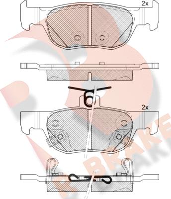 R Brake RB2374 - Bremžu uzliku kompl., Disku bremzes autodraugiem.lv