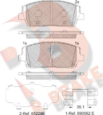 R Brake RB2378 - Bremžu uzliku kompl., Disku bremzes autodraugiem.lv