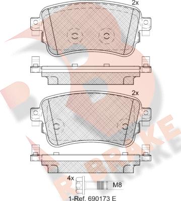 R Brake RB2294 - Bremžu uzliku kompl., Disku bremzes autodraugiem.lv