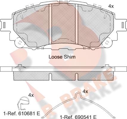 R Brake RB2296 - Bremžu uzliku kompl., Disku bremzes autodraugiem.lv