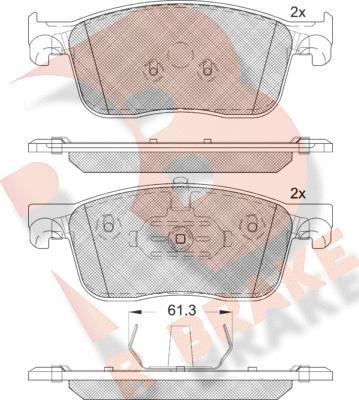 R Brake RB2297 - Bremžu uzliku kompl., Disku bremzes autodraugiem.lv