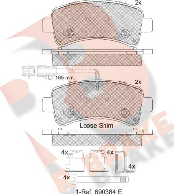 R Brake RB2240 - Bremžu uzliku kompl., Disku bremzes autodraugiem.lv