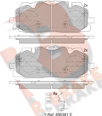 R Brake RB2254 - Bremžu uzliku kompl., Disku bremzes autodraugiem.lv