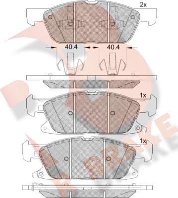 R Brake RB2250 - Bremžu uzliku kompl., Disku bremzes autodraugiem.lv