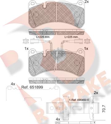 R Brake RB2260-203 - Bremžu uzliku kompl., Disku bremzes autodraugiem.lv