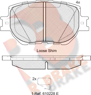 R Brake RB2200 - Bremžu uzliku kompl., Disku bremzes autodraugiem.lv