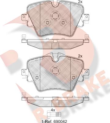 R Brake RB2216 - Bremžu uzliku kompl., Disku bremzes autodraugiem.lv