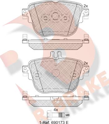 R Brake RB2289 - Bremžu uzliku kompl., Disku bremzes autodraugiem.lv