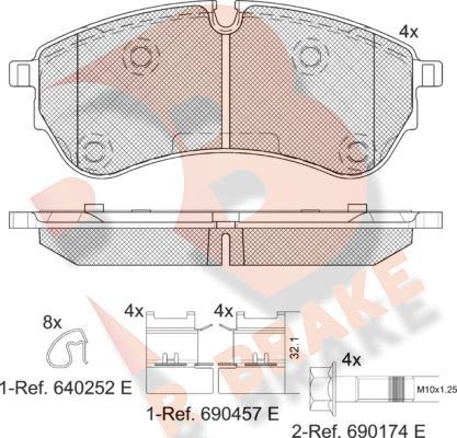 R Brake RB2284 - Bremžu uzliku kompl., Disku bremzes autodraugiem.lv