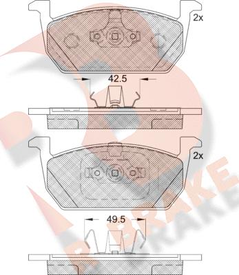 R Brake RB2285 - Bremžu uzliku kompl., Disku bremzes autodraugiem.lv