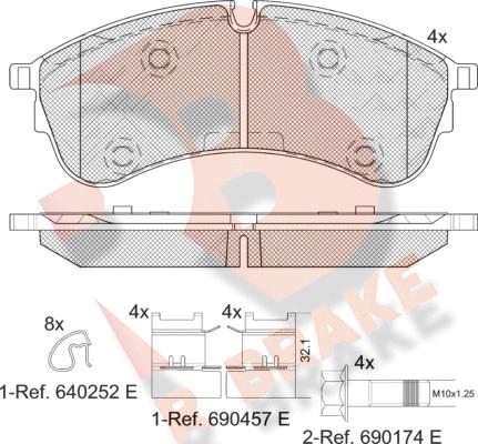 R Brake RB2283 - Bremžu uzliku kompl., Disku bremzes autodraugiem.lv