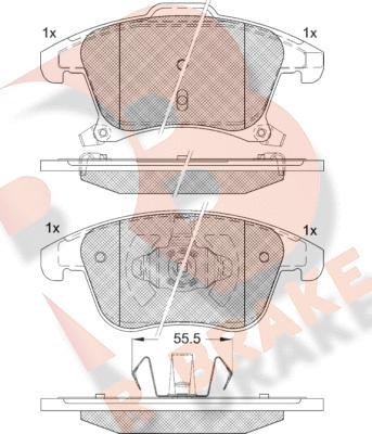 R Brake RB2231 - Bremžu uzliku kompl., Disku bremzes autodraugiem.lv