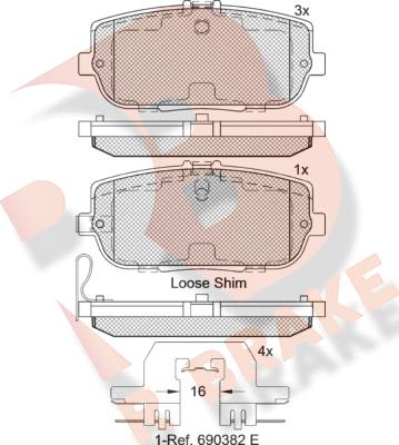 R Brake RB2229 - Bremžu uzliku kompl., Disku bremzes autodraugiem.lv