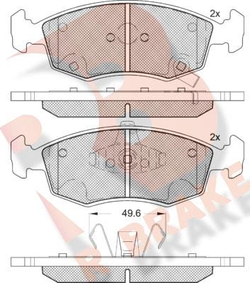 R Brake RB2225 - Bremžu uzliku kompl., Disku bremzes autodraugiem.lv