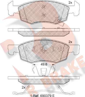 R Brake RB2223 - Bremžu uzliku kompl., Disku bremzes autodraugiem.lv