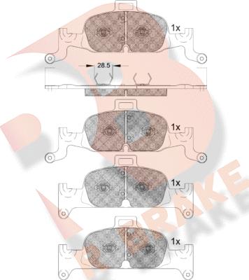 R Brake RB2279 - Bremžu uzliku kompl., Disku bremzes autodraugiem.lv