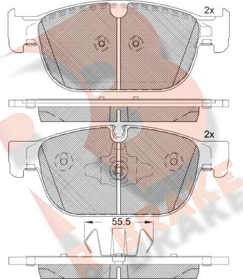 R Brake RB2272 - Bremžu uzliku kompl., Disku bremzes autodraugiem.lv