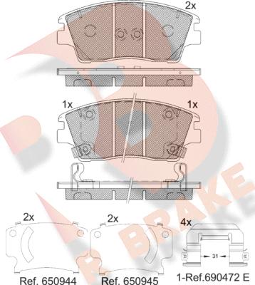 R Brake RB2277 - Bremžu uzliku kompl., Disku bremzes autodraugiem.lv