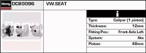 Remy DC80096 - Bremžu suports autodraugiem.lv