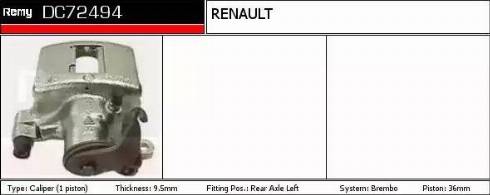 Remy DC72494 - Bremžu suports autodraugiem.lv