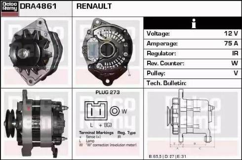 Remy DRA4861 - Ģenerators autodraugiem.lv