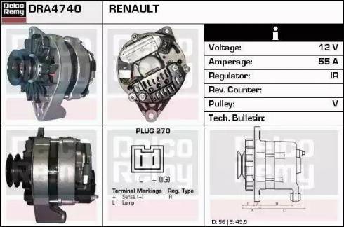 Remy DRA4740 - Ģenerators autodraugiem.lv