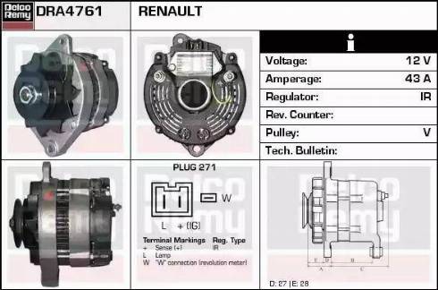 Remy DRA4761 - Ģenerators autodraugiem.lv