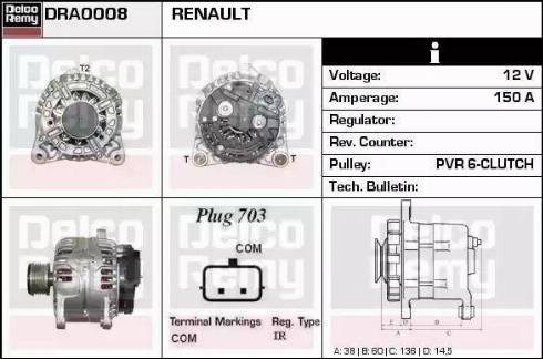 Remy DRA0008 - Ģenerators autodraugiem.lv