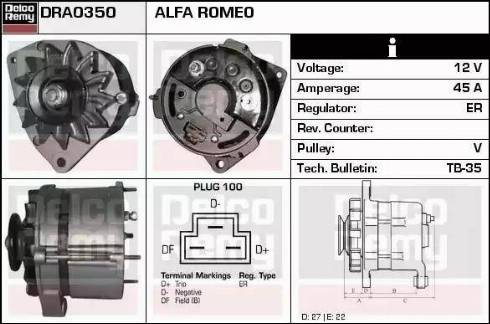 Remy DRA0350 - Ģenerators autodraugiem.lv