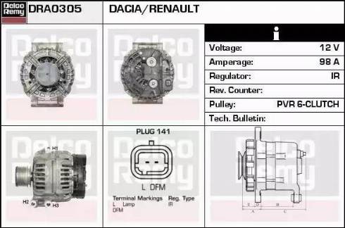 Remy DRA0305 - Ģenerators autodraugiem.lv