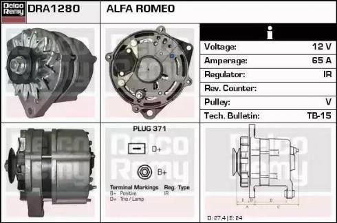 Remy DRA1280 - Ģenerators autodraugiem.lv