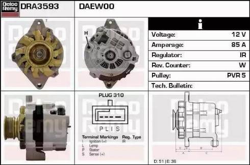 Remy DRA3593N - Ģenerators autodraugiem.lv
